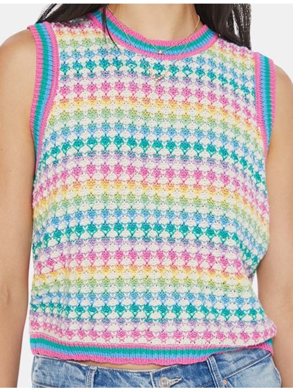 Mother The Open Back Sweater Tank Rainbow Dreams